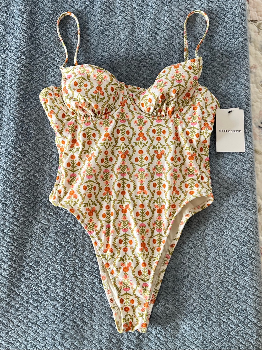 Solid & Striped Women's Floral Underwire One Piece Swimsuit